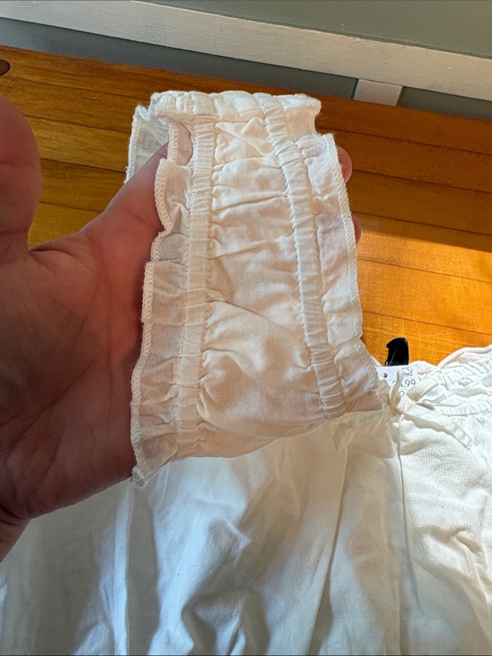 Divided White Ruffled Camisole Tank - Picture 5 of 8